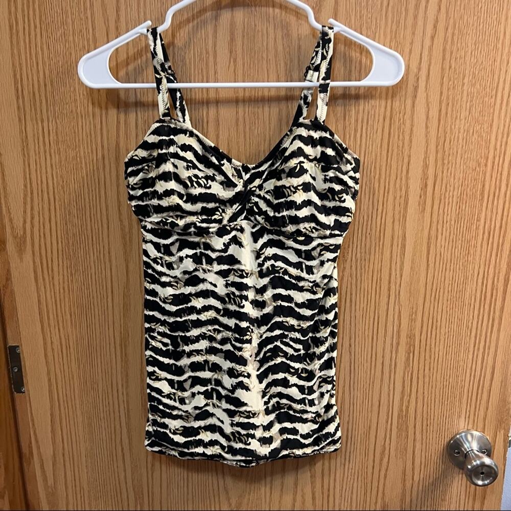 Fantasie Swimwear Wavy Lines Underwire Tankini Top Women's Bra Size 32D